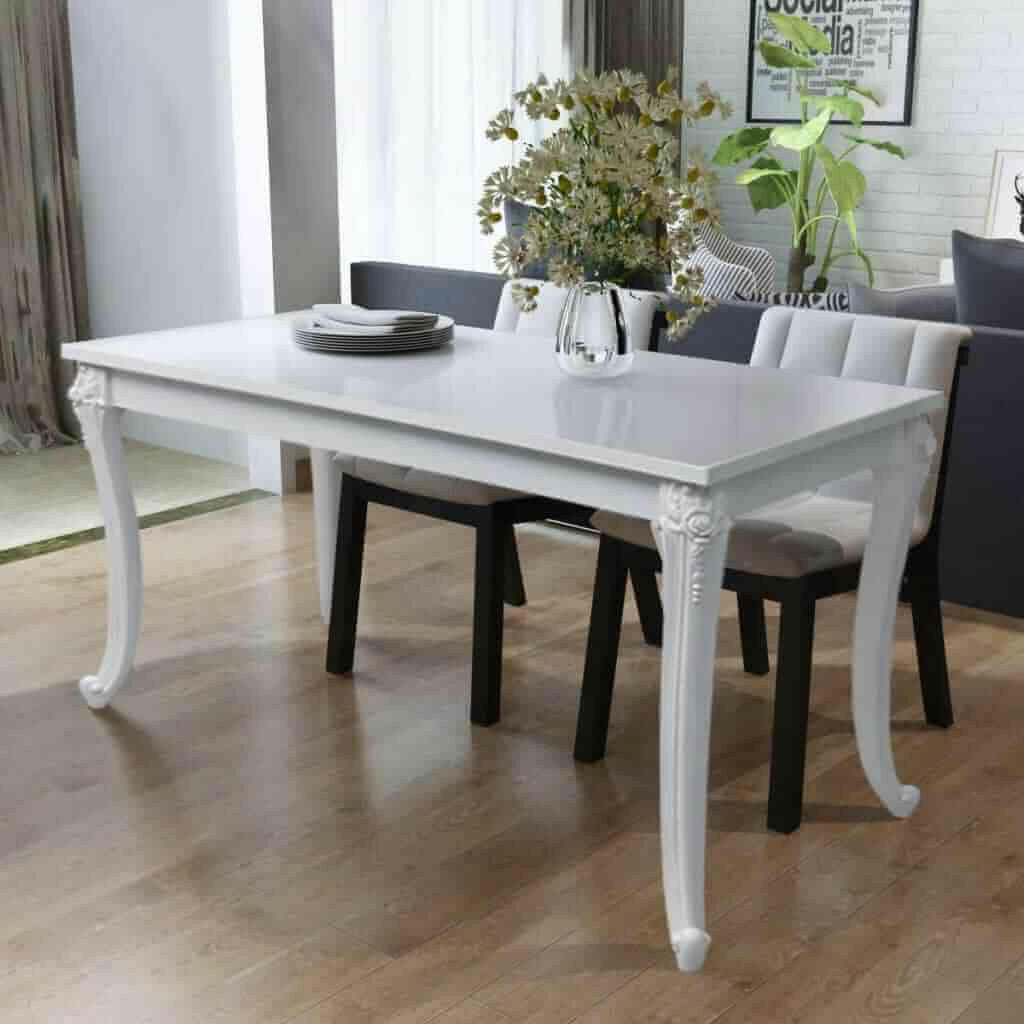 Dining Table 31.5"x31.5"x30" High Gloss White