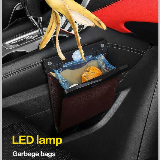 LED Car Trash Can Organizer Garbage Holder.