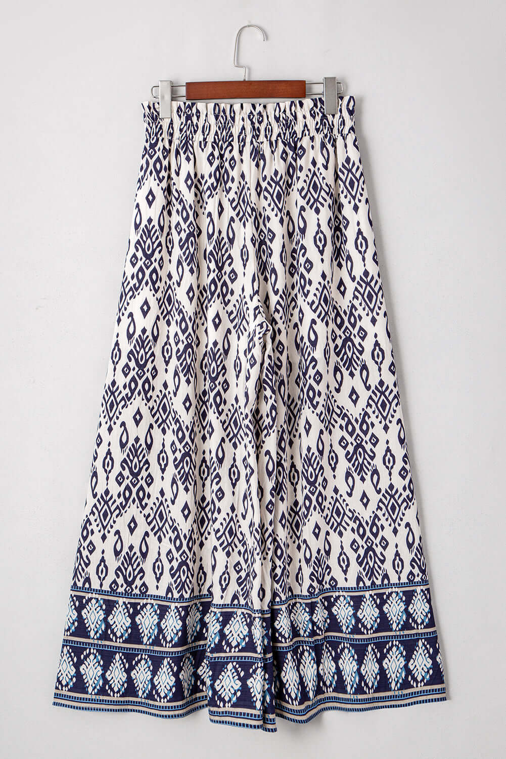 Boho Smocked High Waist Wide Leg Pants