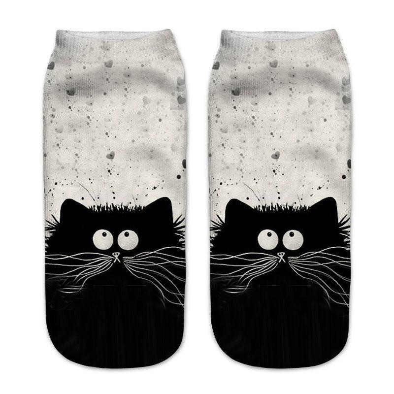 Cute Cat Series 3D Digital Print Socks for Kids