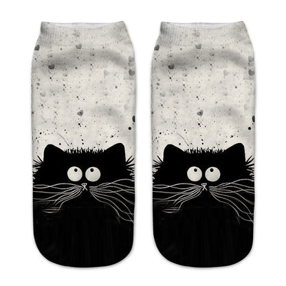 Cute Cat Series 3D Digital Print Socks for Kids