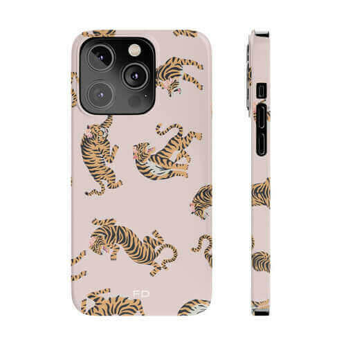 Leopard with Roses Slim Case for iPhone 14 Series.