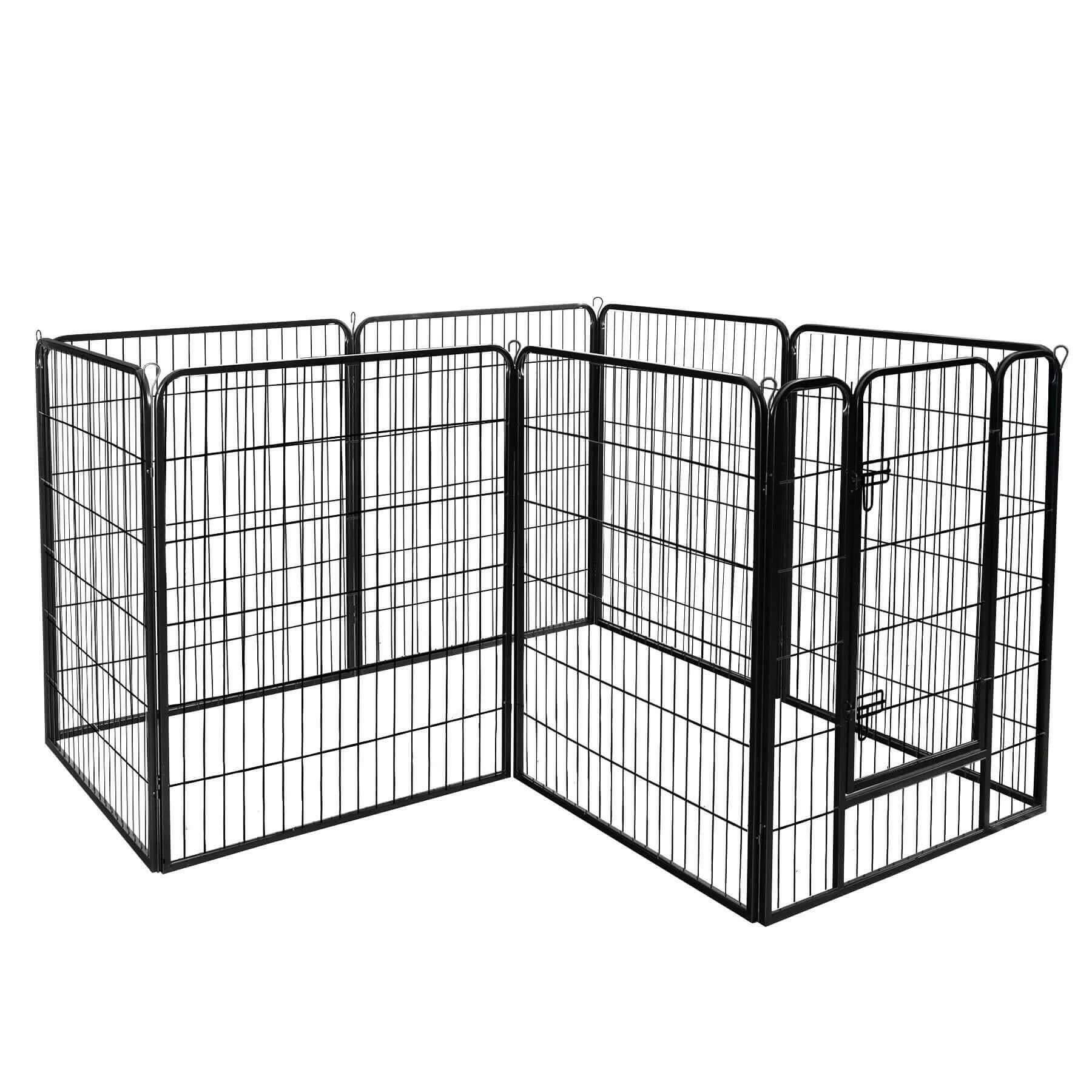 39" Height Outdoor Pet Playpen Metal Exercise Fence Kennel Dog Playpen - 8 Panels