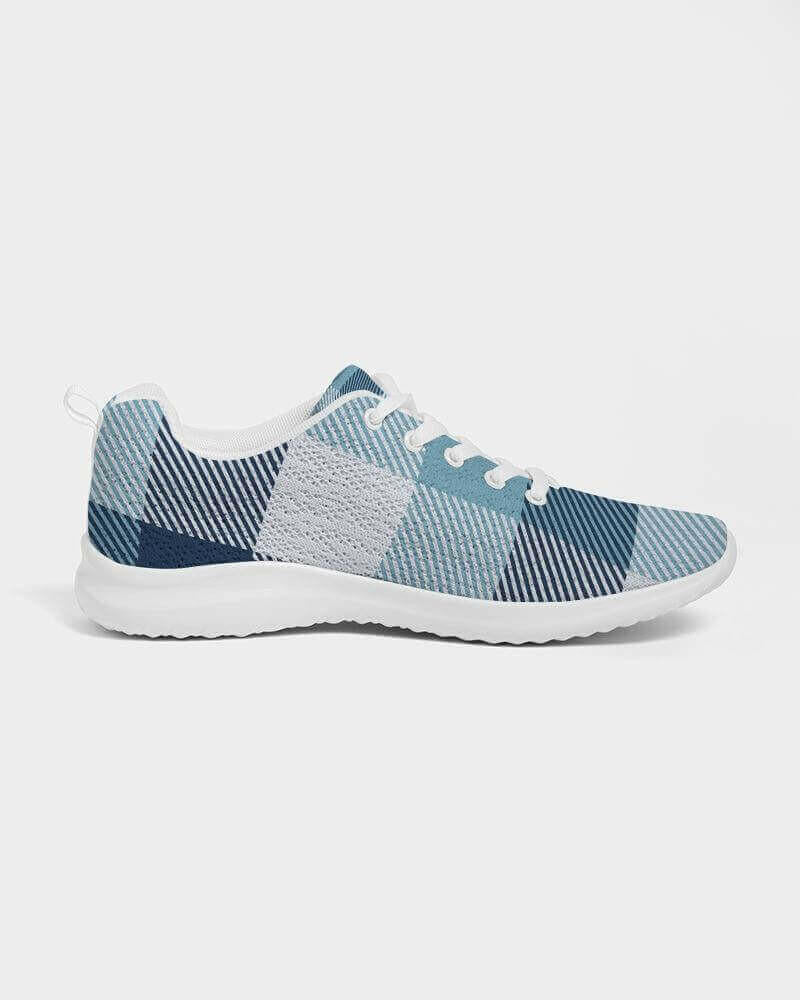 blue plaid canvas sneakers