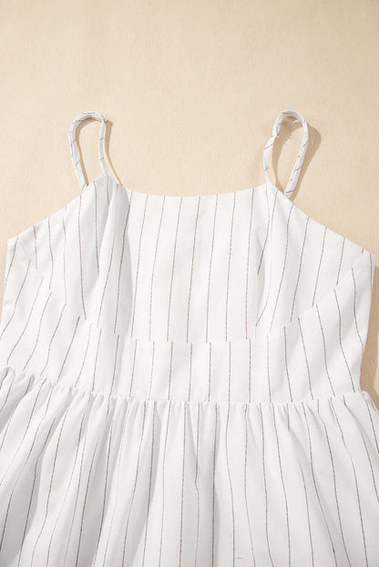 Stripe Spaghetti Strap Pocketed High Waist Maxi Dress