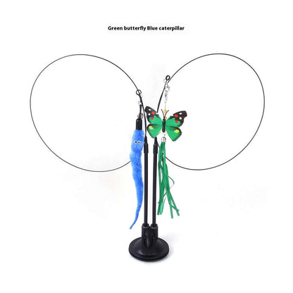 Suction Cup Cat Teaser Toy with Animal Attachments