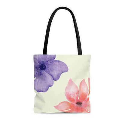 Fresh Floral Print Beach Shopper Tote Bag Medium.