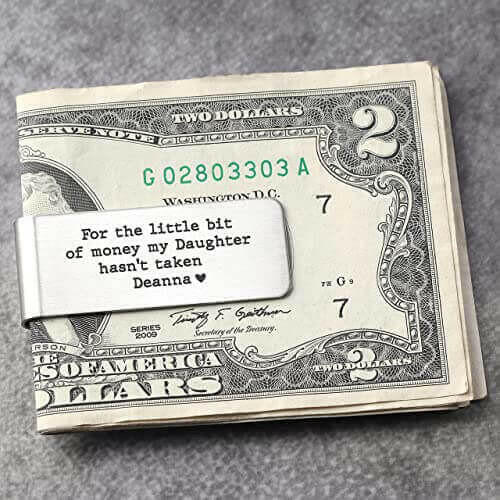 Personalized Metal Money Clip, Engraved Anniversary Gift for Dad