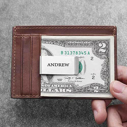 Personalized Metal Money Clip, Engraved Anniversary Gift for Dad.