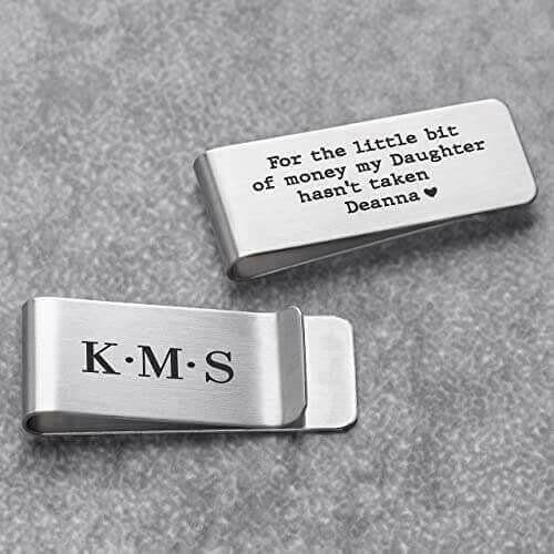 Personalized Metal Money Clip, Engraved Anniversary Gift for Dad.