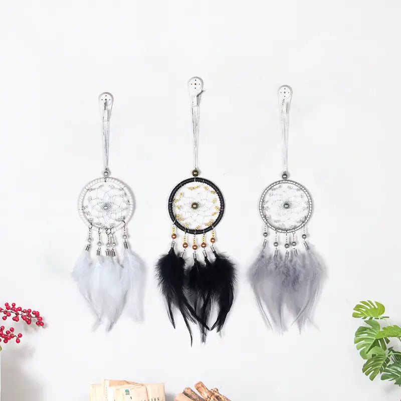 Car Dream Catcher Charm with Feather Tassel Pendant