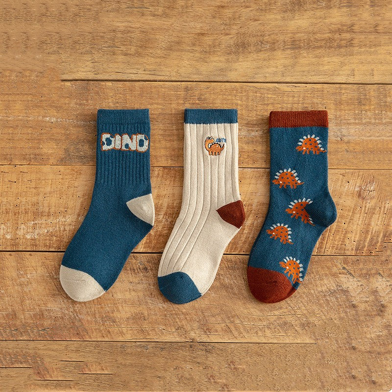 Cartoon Wool Medium Tube Socks for Kids
