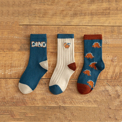 Cartoon Wool Medium Tube Socks for Kids