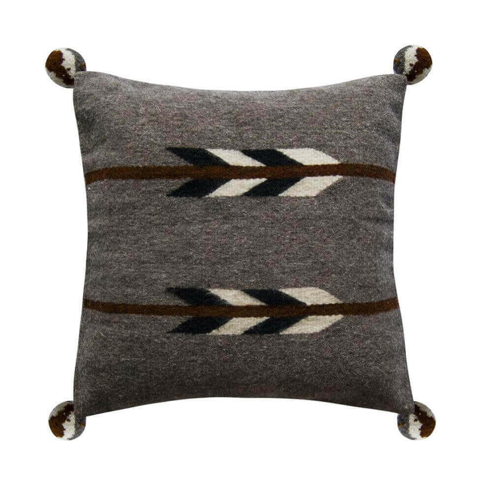 Baxa Native American Pillow Cover, Gray Arrows.