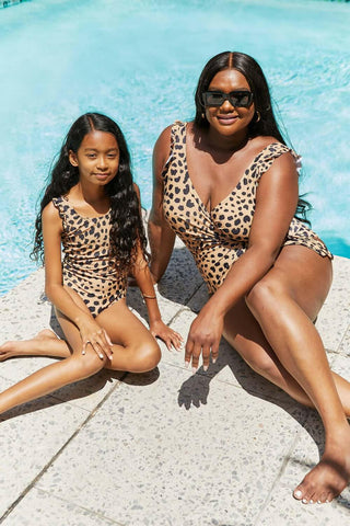 Marina West Swim Float On Ruffled One-Piece in Leopard.