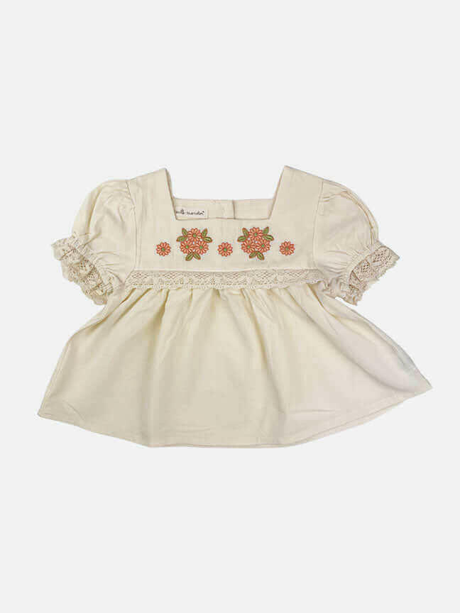 louisa embroidered set || cream floral.