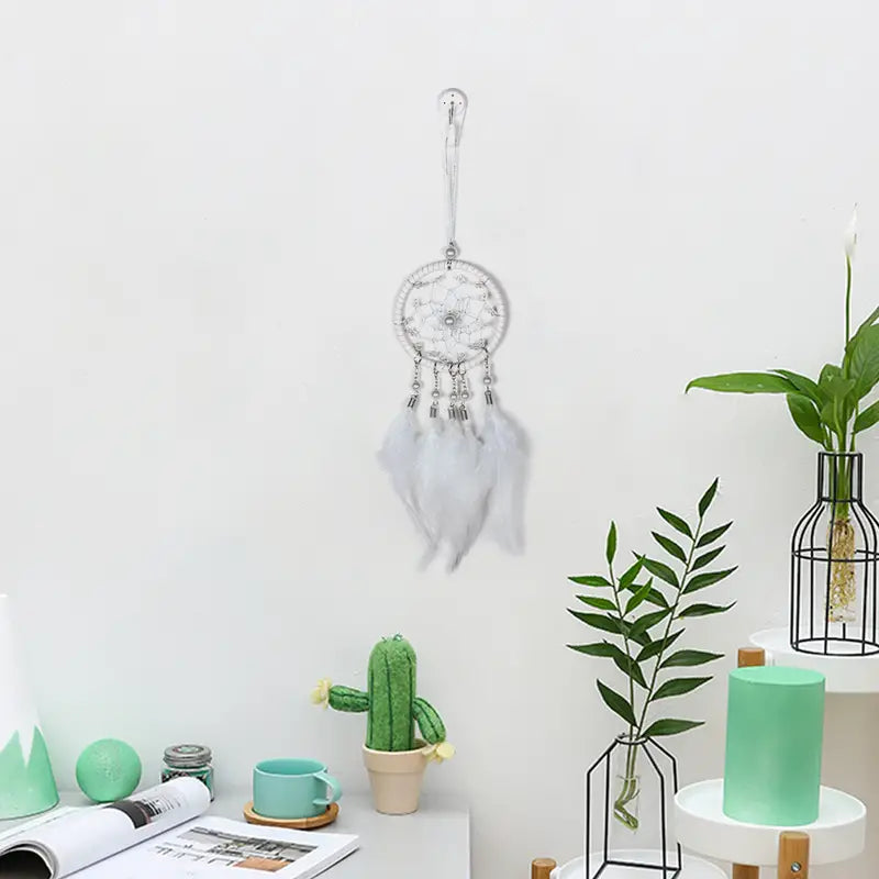Car Dream Catcher Charm with Feather Tassel Pendant