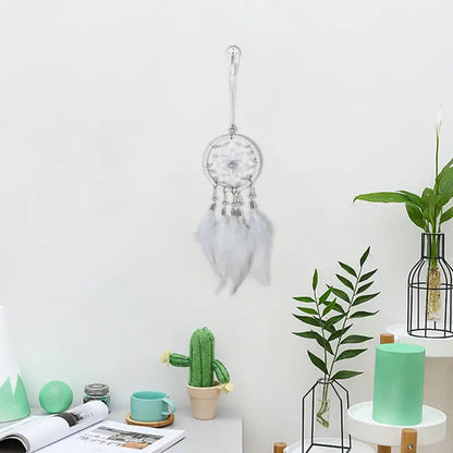 Car Dream Catcher Charm with Feather Tassel Pendant