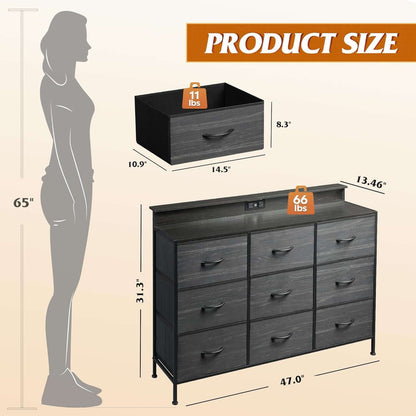 Dresser TV Stand for 55 Inch with LED Lights