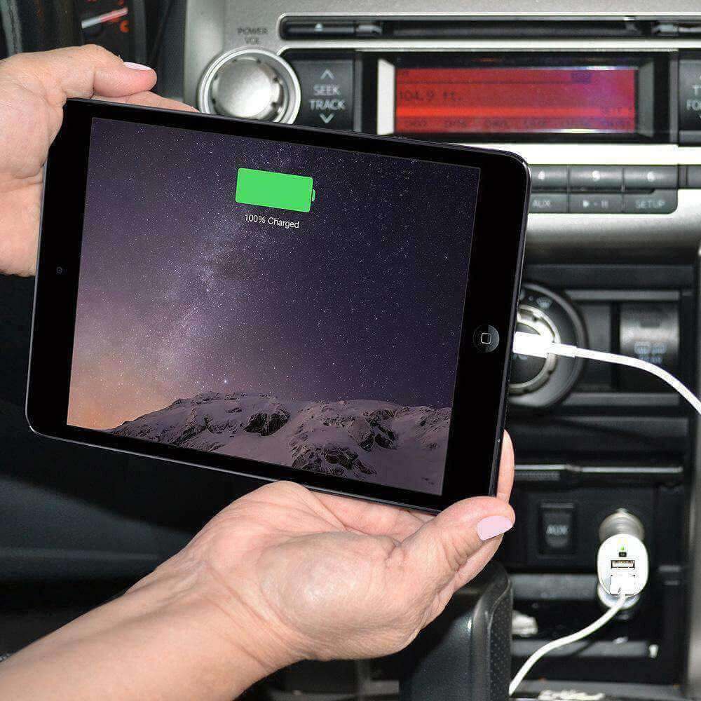 AMZER 2.1A/ 1A Dual USB 2 Port Handy Car Charger (White) - pack of 4