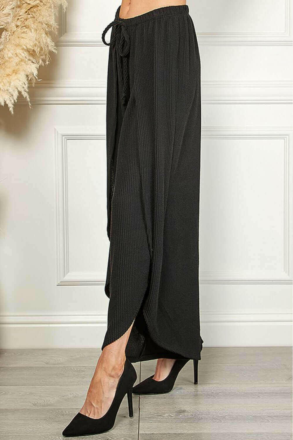 Blumin Apparel Confidently Chic Full Size Split Wide Leg Pants.