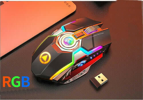 Color Wireless Gaming RGB Rechargeable Mute Button Mouse.