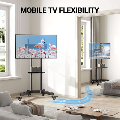 Adjustable Rolling TV Stand for 32-85 Inch TVs