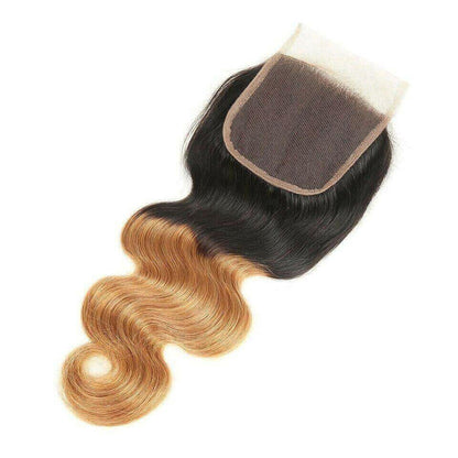 #27 Body Wave 10A Grade #1B/27 Hair BUNDLES with 4x4 CLOSURES & 13x4 F.