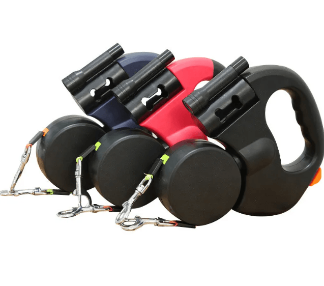 Dual Retractable Dog Leash with Light – 3m Leads