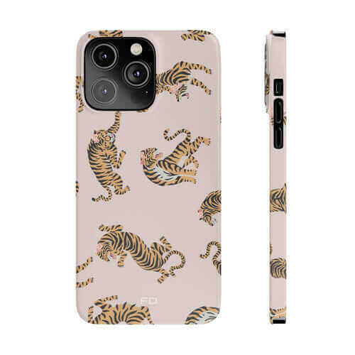 Leopard with Roses Slim Case for iPhone 14 Series.