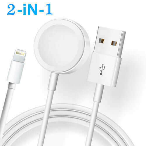 Magnetic Charger 2 in 1 USB Cable For Apple Watch iWatch &.