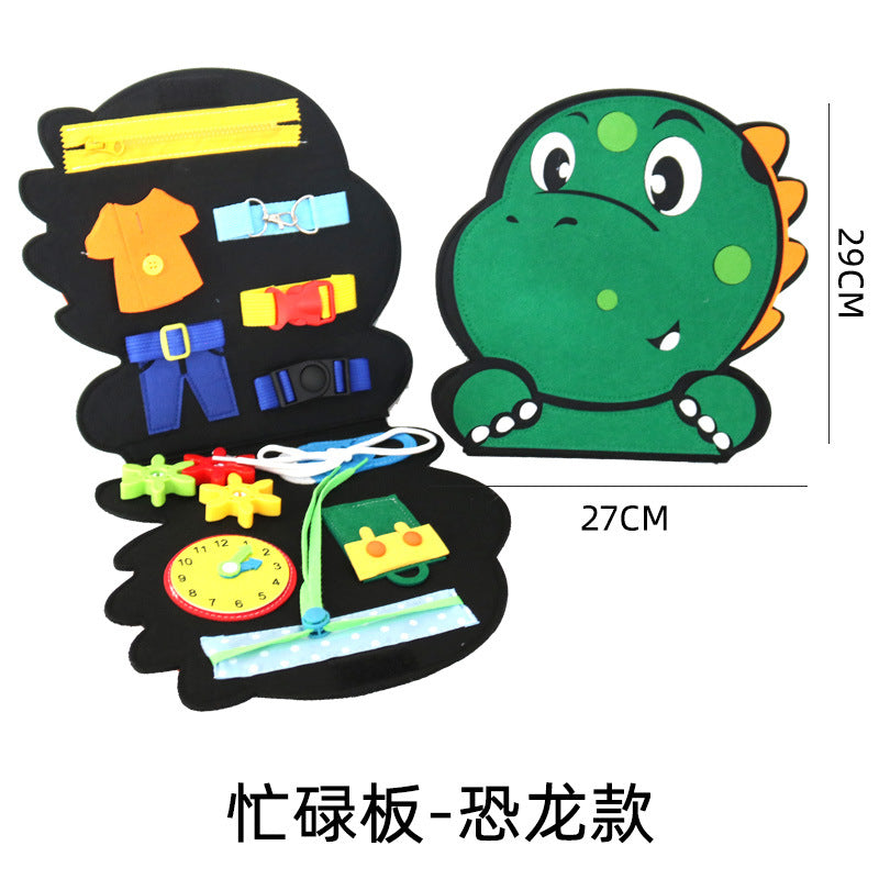 Montessori Busy Board with Felt Clothing for Kids