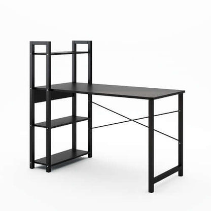 Computer Desk with 4 Storage Shelves, Metal Frame