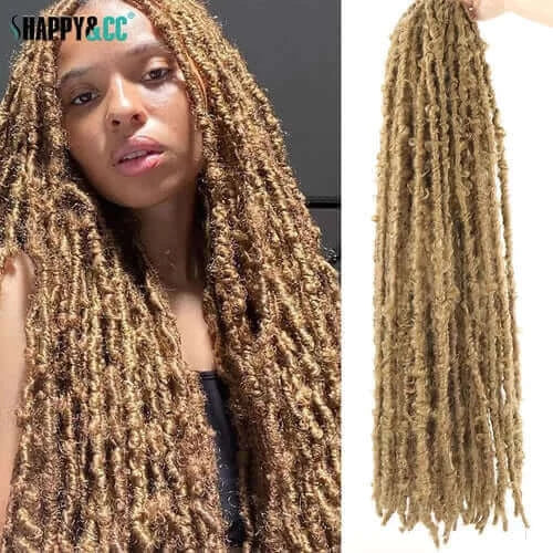 18 24 36 Inch Butterfly Locs Crochet Hair Extensions Synthetic