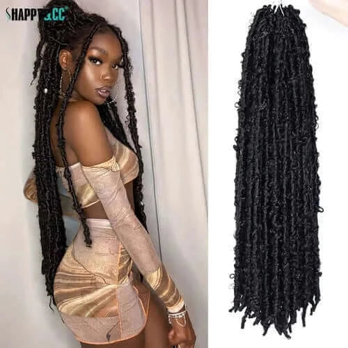 18 24 36 Inch Butterfly Locs Crochet Hair Extensions Synthetic