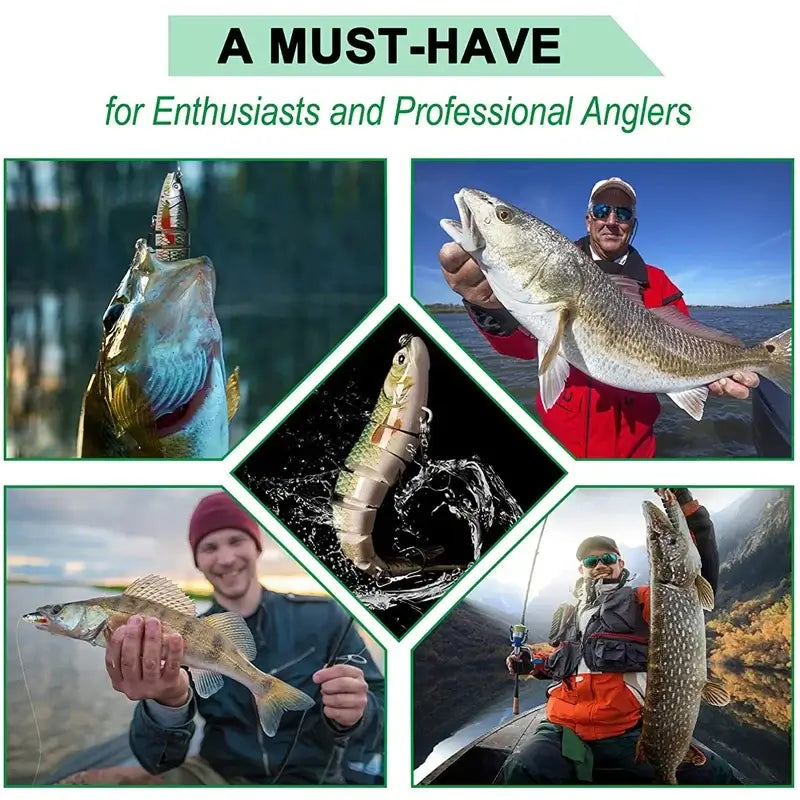 Multi-Jointed Slow-Sinking Swimbait Fishing Lure