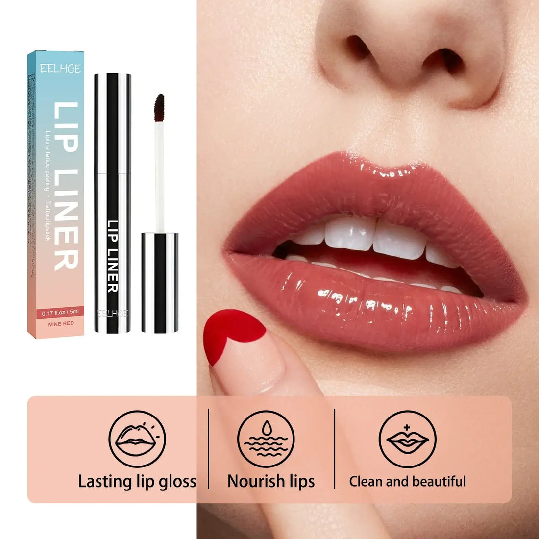 Eelhoe 5ml Peel Off Lip Liner Pen Waterproof Long Lasting Plump Lip Matte Velvet Gloss Nourish Sexy Contour Lips Make Up Pencil