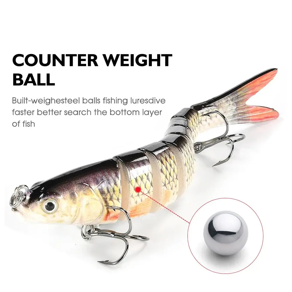 Multi-Jointed Slow-Sinking Swimbait Fishing Lure
