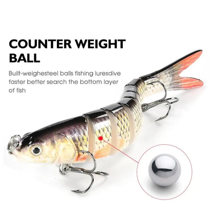 Multi-Jointed Slow-Sinking Swimbait Fishing Lure