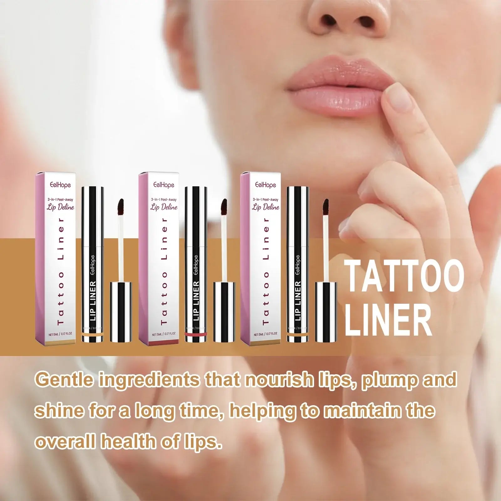 EELHOPE Makeup Lip Liner Lasting Color Waterproof Sweatproof Brighten Lip Tone Nourishing Plumping Peeling Off Tattoo Lip Liner