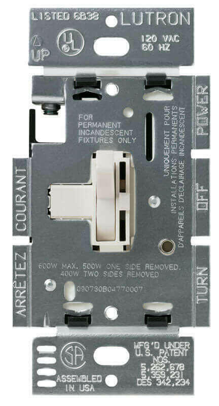 Lutron Electronics TG-603PH-LA 3-way Toggler Dimmer.