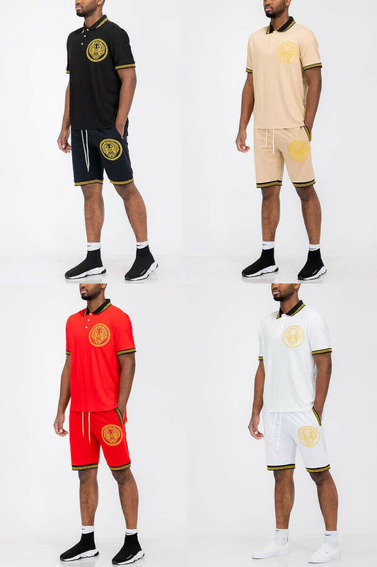 Lion Head Polo Short Set.