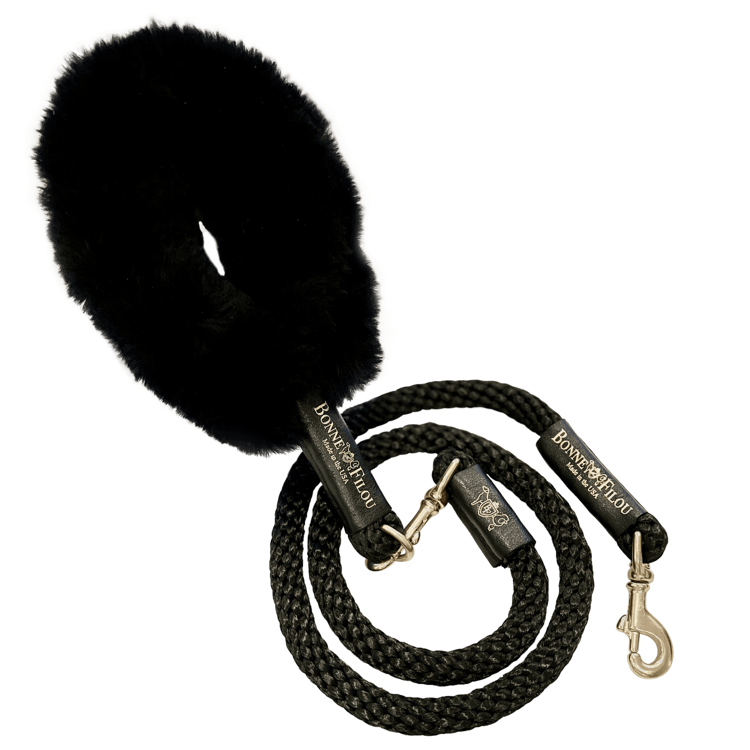 Bundle Shearling Fur Grip + Rope Leash for Dogs
