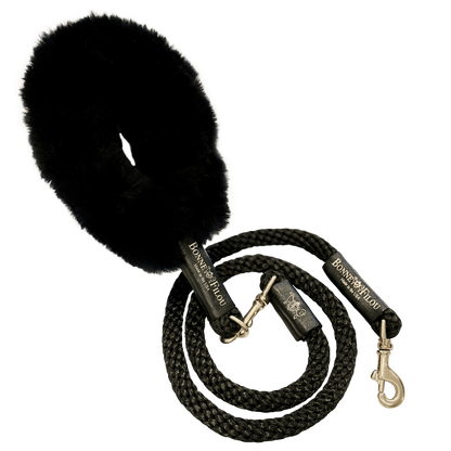 Bundle Shearling Fur Grip + Rope Leash for Dogs.