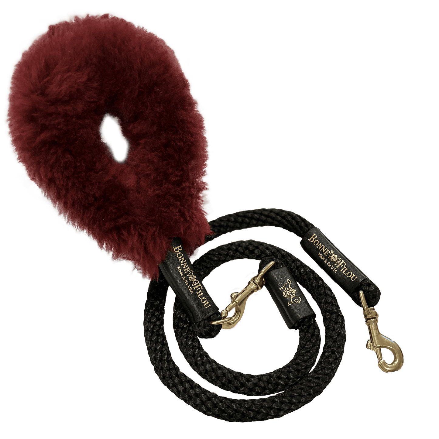 Bundle Shearling Fur Grip + Rope Leash for Dogs.