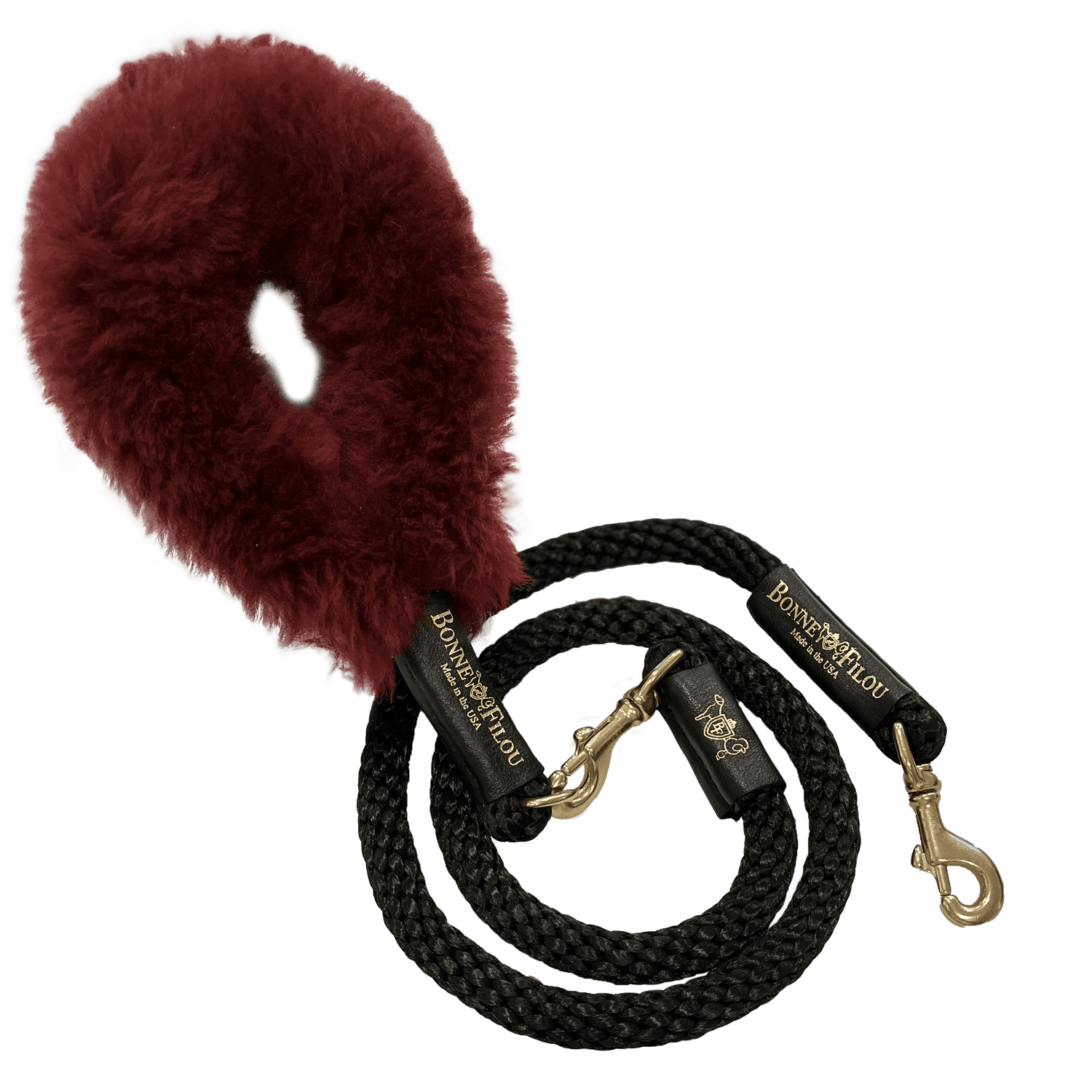 Bundle Shearling Fur Grip + Rope Leash for Dogs