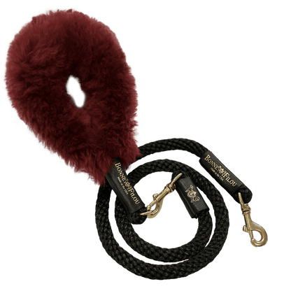 Bundle Shearling Fur Grip + Rope Leash for Dogs.