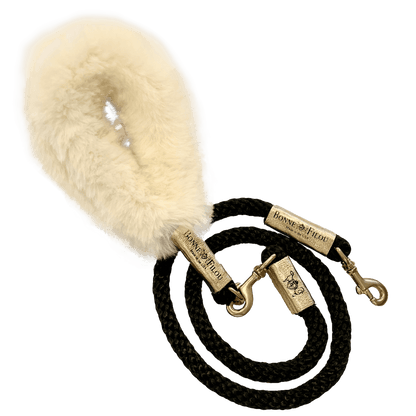 Bundle Shearling Fur Grip + Rope Leash for Dogs.