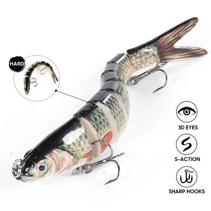 Multi-Jointed Slow-Sinking Swimbait Fishing Lure