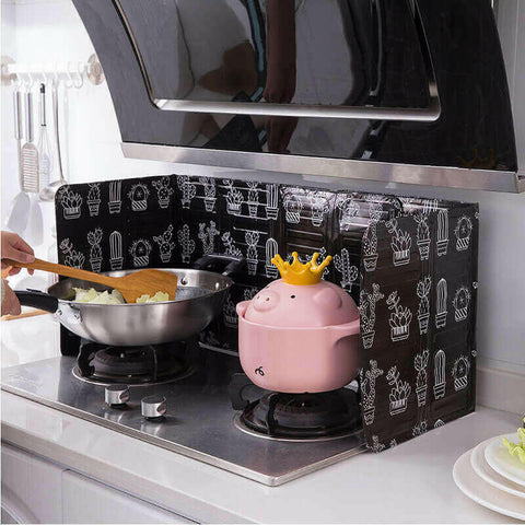 Aluminum Foldable Kitchen Gas Stove Baffle Plate Kitchen Frying Pan